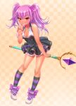 chris_(project_qt) lollipop looking_at_viewer nutaku project_qt purple_hair skirt staff