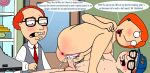  big_breasts cheating_wife cum_inside dialogue family_guy lois_griffin mort_goldman neil_goldman penis puffy_pussy uso_(artist) vaginal 