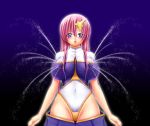  big_breasts futanari lactation looking_at_viewer milk_squirt pink_hair piyokorota purple_eyes 