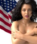 1girl 1girl american_flag breasts earrings nude rev2019