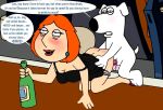  blushing breasts brian_griffin cheating_wife dialogue drunk drunk_sex erection family_guy lois_griffin nude_female nude_male puffy_pussy red_anus uso_(artist) wine_bottle 