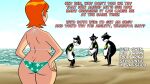 1boy 1girl aged_up alien ass ass_cleavage beach ben_10 ben_tennyson bikini breast butt_crack cartoon_network cousins from_behind gwen_tennyson hands_on_hips imminent_sex incest plump red_hair sideboob skimpy_bikini steca swimsuit teen thelazyart thick_ass thick_thighs