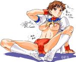 breasts buruma capcom feet footwear gym_uniform kasugano_sakura oekaki sakura_kasugano socks street_fighter streetfighter toes