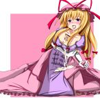  autofellatio autopaizuri big_breasts blonde_hair blush breasts bulge censored cum cum_in_mouth cum_on_body cum_on_breasts cum_on_clothes cum_on_tongue cum_on_upper_body futanari gap gloves hat high_res huge_penis long_hair masturbation paizuri paizuri_under_clothes penis purple_eyes self_facial sex touhou yakumo_yukari youjohan 