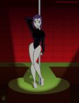 big_breasts breasts coonfoot dc_comics dcau grey_skin non-nude raven_(dc) stripper stripper_pole teen_titans