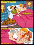  2_girls 2boys comic daphne_blake freddy_jones scooby scooby-doo shaggy_rogers text velma_dinkley 