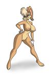 2011 big_breasts blonde_hair blue_eyes breasts brown female floppy_ears gloves grin hair hindpaw lagomorph lola_bunny long_ears looking_at_viewer looney_tunes lordstevie lordstevie_(artist) navel nipples nude paws pussy rabbit solo space_jam spread_legs spreading standing thighs warner_brothers wide_hips