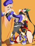 2_girls 2girls arc_system_works beret bisexual black_hair blazblue blazblue:_calamity_trigger blonde_hair blush censored cum cum_on_back cum_on_body cum_on_clothes cum_on_upper_body female_masturbation female_only green_eyes hair hand_in_panties hat headgear kotuzui_yositune litchi_faye_ling long_hair marrow_(pixiv477513) masturbation multiple_girls noel_vermillion open_mouth oral panda panties penis pussylicking red_ribbon ribbon stockings thighhighs underwear uniform very_long_hair what yuri