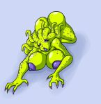  alien ass big_breasts breasts butt claws female huge_breasts humanoid looking_at_viewer lordstevie lordstevie_(artist) nipples nude pose purple_eyes solo 