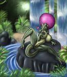 2010 big_breasts breasts claws crocodile donkey_kong_(series) female hair kalypso kremling lordstevie lordstevie_(artist) nude reptile scalie solo