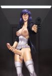  1futa erection futa_only futanari futanari_masturbation ghost_in_the_shell ghost_in_the_shell_stand_alone_complex gun incase kusanagi_motoko masturbation motoko_kusanagi torn_clothes weapon 