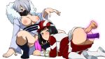 2girls black_hair boku_no_hero_academia dildo grey_hair highres kodai_yui mask masturbation multiple_girls sex_toy shoganight telekinesis yanagi_reiko