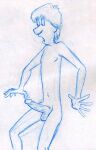  blue_ink erect_penis jeremy_duncan nude sketch 