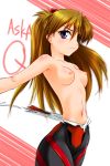  asuka_langley_souryuu blue_eyes breasts brown_hair long_hair neon_genesis_evangelion nipples utu8 