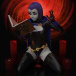 1girl 3d 3d_(artwork) big_ass big_breasts breasts daz3d daz_studio dc_comics latex latex_gloves latex_thighhighs pin3d raven_(dc) teen_titans