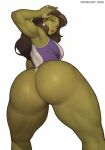  1girl 1girl ass asura_(artist) big_ass comic_book_character female_focus female_only high_res hulk_(series) jennifer_walters marvel mature mature_female muscle muscular muscular_female she-hulk solo_female solo_focus superheroine sweat tagme 