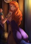 ass big_breasts black_hair blue_eyes blush brown_eyes dat_ass funi_xd imminent_penetration large_ass long_hair looking_at_viewer monkey_d._luffy nami nami_(one_piece) one_eye_closed one_piece orange_eyes orange_hair stitched straw_hat straw_hat_pirates tattoo uncensored