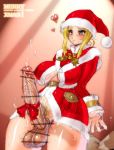 1girl blonde_hair blue_eyes blush bottomless breasts censored christmas cum cum_on_body cum_on_self ejaculation erect_nipples erection full-package_futanari futanari handsfree_ejaculation huge_breasts huge_penis large_breasts large_penis long_hair no_bra no_panties nude penis penis_ribbon plump pointless_censoring pre_cum precum pubic_hair ribbon sannengumi_kinpenisensei santa_costume santa_suit smile solo sweat testicles thick_thighs thighs veins veiny_penis