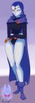 belt cameltoe cloak dc_comics erect_nipples leotard necrothant raven_(dc) standing tagme teen_titans