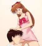  1boy 1girl asuka_langley_souryuu blue_eyes blush breasts cum cum_in_mouth cum_inside fellatio futanari futanari_on_male hair_ornament hand_on_another&#039;s_head hand_on_head jadf lingerie long_hair male_sucking_futa negligee neon_genesis_evangelion nude nurgle777 open_mouth oral penis red_hair shinji_ikari tremble trembling underwear 