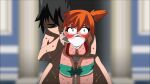 1boy 1boy1girl 1girl anal anal_sex bestofnesia big_breasts black_hair blush bondage breasts closed_eyes cloth_gag crying crying_with_eyes_open from_behind from_behind_position gag gif green_eyes male misty mouth_gag nintendo nipples orange_hair panties pants pants_down pokemon pokemon_rgby rape sex shorts shorts_down shorts_pull story_at_source straight suspenders sweat sweatdrop tears wide_eyed