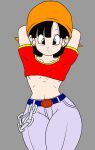  1girl 1girl armpits attractive beautiful_female beautyful bitch black_hair bodysuit dragon_ball dragon_ball_gt excited excited_for_sex exhibitionism female_focus female_pervert female_pov female_pubic_hair hooker pan_(dragon_ball) perfect perfection pervert prostitute prostitution provocating provocative pussy sex_invitation sexually_suggestive short_hair small_breasts 