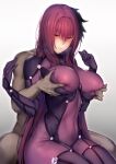 1girl 1girl big_breasts big_breasts breasts fanbox_reward fate/grand_order fate_(series) female_focus fujimaru_ritsuka_(male) high_res long_hair lun7732 mature mature_female pivix_fanbox purple_hair red_eyes scathach_(fate) tagme very_long_hair video_game_character video_game_franchise