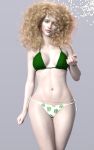 1girl 3d bikini green_bra original_character prettyshaboldy standing