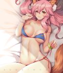  animal_ears bikini breasts fate/grand_order fate_(series) high_resolution nipples swimsuit tail tamamo_no_mae tamamo_no_mae_(fate) tamamo_no_mae_(swimsuit_lancer) tsuki_no_same undressing wardrobe_malfunction 