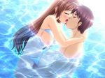 1boy 1girl bikini bikini_aside blush breasts brown_hair censored closed_eyes french_kiss game_cg hair happy_sex hetero kiss kissing long_hair love momose_ayumu nipples nude ore_wa_kanojo_wo_shinjiteru! penis sex swimsuit swimsuit_aside tongue underwater underwater_sex vaginal