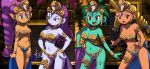  4girls bikini bikini_armor gem jewelry lineup revealing_clothes risky_boots rottytops shantae shantae_(character) sky_(shantae) swimsuit 