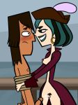 1boy 1girl black_eyes black_hair breasts cartoon_network duo dyed_hair goth green_hair gwen_(tdi) hourglass_figure noah_(tdi) pale-skinned_female penis tacosinthebutt teeth thick_ass thick_legs thick_thighs total_drama_island two_tone_hair wasp_waist