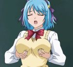 animated animated_gif anime breast_grab breasts ecchi gif grabbing kurono_kurumu kurumu_kurono lowres rosario_+_vampire rosario_to_vampire school_uniform