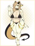 1girl big_ass big_breasts bikini black_bikini brown_hair cute dragon golden_tattoo horns reptile seductive sophia_(sophiathedragon) sophia_woo sophiathedragon tail white_skin