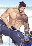 1boy 1girl alternate_version_available hanzo_(overwatch) kienbiu male male_only muscular_male overwatch solo_male tattoo