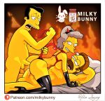 anal ass breasts double_penetration erect_penis gloves helen_lovejoy ned_flanders the_simpsons thigh_high_boots thighs threesome vaginal