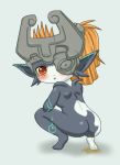 1girl ass blush lowres midna nintendo pointy_ears red_eyes solo the_legend_of_zelda the_legend_of_zelda:_twilight_princess urinating urine yellow_sclera