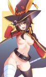 1girl 1girl 1girl areola breasts female_only high_resolution kono_subarashii_sekai_ni_shukufuku_wo! looking_at_viewer megumin nipples pussy stockings tofuubear