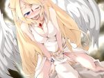  angel_wings blonde_hair blue_eyes blush bracelet censored clothed_female_nude_male clothed_sex cum cum_on_clothes female femdom frfr game_cg goddess hetero ilias jewelry long_hair lots_of_jewelry mon-musu_quest! monster_girl monster_girl_quest penis rape sex straddling toro_toro_resistance very_long_hair wings wink 