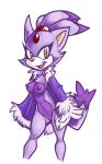 blaze_the_cat bottomless breasts cat clothing feline female kayla-na mel_the_hybrid nipples open_shirt purple_fur pussy sega shirt sonic_team yellow_eyes