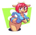 bent_over big_breasts breasts caprine cleavage female hair hand_on_butt horn horns lamb lammy_lamb nitro open_mouth panties parappa_the_rapper red_hair sheep solo tail um_jammer_lammy underwear wristwatch