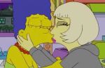 2_girls 2girls kissing lady_gaga marge_simpson multiple_girls the_simpsons yellow_skin yuri