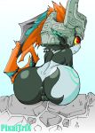 anus ass back_view butt female imp midna nude pixaltrix plump_labia solo the_legend_of_zelda twilight_princess video_games