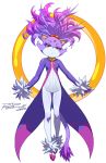 1girl 2012 animal_ears blaze_the_cat cat_ears cat_tail dated feline furry jewelry long_hair parody purple_hair rat_rage ring robert_porter sega shoes signature simple_background solo sonic_(series) style_parody tail white_background yellow_eyes