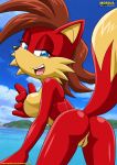 anthro anus archie_comics bbmbbf butt canine countershading female fiona_fox fox furry looking_at_viewer looking_over_shoulder mobius_unleashed nude palcomix plump_labia pussy sea sega solo sonic_(series) sonic_team sonic_the_hedgehog_(series) tail vixen