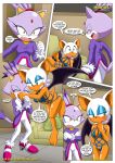  anthro bbmbbf blaze_the_cat blush clothing comic dialogue mobius_unleashed palcomix rouge_the_bat sega sonic_(series) sonic_the_hedgehog_(series) text the_heat_of_passion 