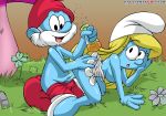 breasts doggy_position female hanna-barbera male male/female nipples palcomix papa_smurf smurfette the_smurfs