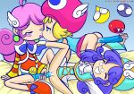  3girls accord amitie anal_insertion ass blonde_hair blue_hair closed_eyes dildo female palcomix puyo_puyo raffine smile strap-on yuri 