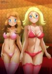 2_girls alluring creatures_(company) game_freak korrina_(pokemon) lingerie nintendo pokemon pokemon_(anime) pokemon_trainer serena_(pokemon) yukino_memories zel-sama