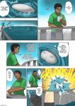  aquarium comic gillpanda hippo human male wet 